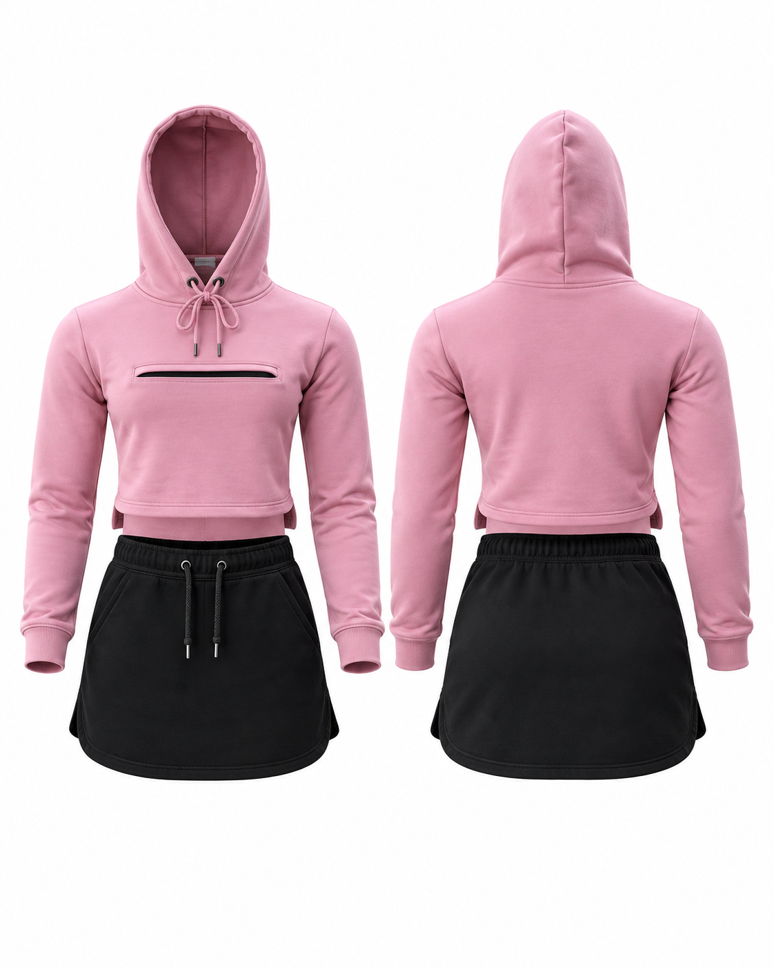 Crop hoodie & shorts for women